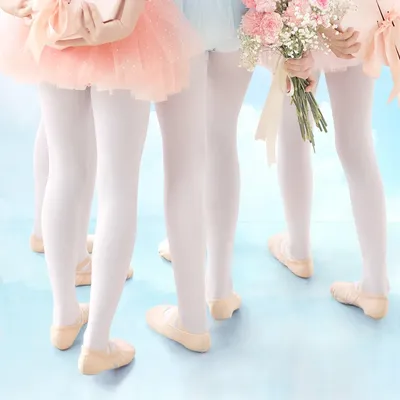 Girls Ballet Tights Seamless Pantyhose Stockings Footed Dance Leggings Ballet Pink White Black