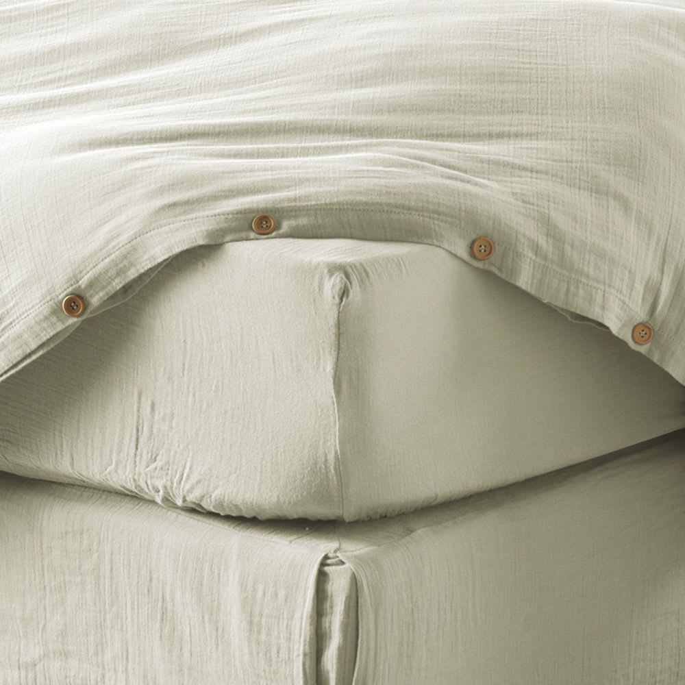 Drap housse gaze de coton uni 180x200 cm