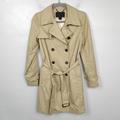 J. Crew Jackets & Coats | J Crew Collection Trench Coat Womens 4 Khaki Tan Double Breasted Belted Jacket | Color: Tan | Size: 4