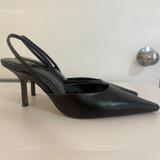 Zara Shoes | Black Sling Back Heels Barely Worn | Color: Black | Size: 7.5