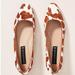 Anthropologie Shoes | Anthropologie Steven By Steve Madden Bantry Flats In Brown Calf Hair, Sz 7, Euc | Color: Tan/White | Size: 7