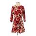 Johanna Ortiz x H&M Casual Dress Boatneck 3/4 Sleeve: Red Print Dresses - Women's Size X-Small