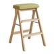 XXLI Step ladder Step ladder Folding ladder High kitchen stool Household step ladder Multifunctional chair made of solid wood Folding ladder (Color : A)
