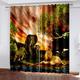 3D Forest Sunset Animals Digital Print Eyelet Curtains 2 Panels, Curtains For Living Room 280X260Cm, Curtains Blackout Thermal Insulated, Drapes For Kids Bedroom, Decoration Window Treatments