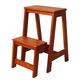XXLI Foldable Step Stool Solid Wood Folding Ladder Chair Multifunction Stepladder Space Saving Kitchen Sturdy Step Ladder for Library, Home and Kitchen - 150kg Capacity (Color : Walnut Color)