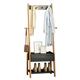 Bamboo Coat Rack with Hook, Freestanding Coat Stand with Storage Box, Hall Tree Clothes Rack with Shoe Rack, 3-in-1 Design, for Hallway, Entrance, 40/60 x 32 x 147 CM