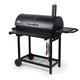 BBQ Charcoal Grill and Offset Smoker, Outdoor BBQ Picnic, Camping, Patio Backyard Cooking (Black)