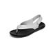 HJBFVXV Men's Sandals Summer Men Leather Sandals Casual Black Slip On Sandals Man Men's Flat Rubber Leather Flip Flops (Color : White, Size : 6)