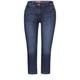 Cecil Style NOS Scarlett Mid Blue 22 Damen mid blue used wash, Gr. 36-22, Baumwolle, CECIL 3 4 Jeans, bequemer Casual Fit, Middle Waist und Slim Legs, Used Look Waschung, dekorative Nähte