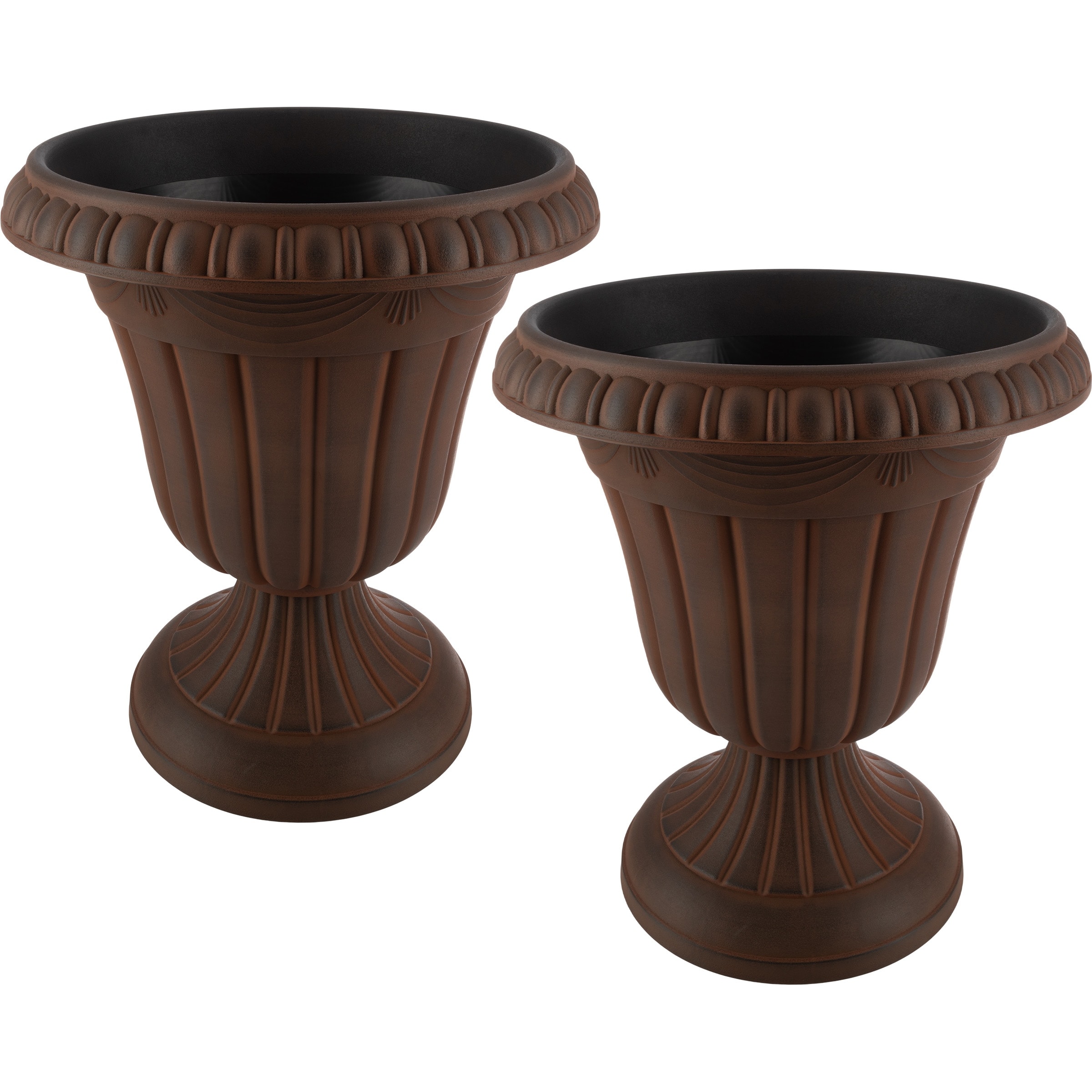 Pure Garden 16x18-Inch Outdoor Planter 2-Pack - Plastic Urn Planters