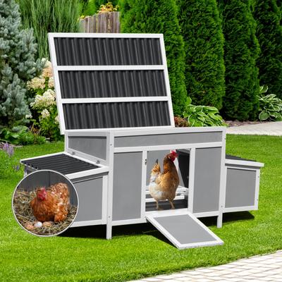 Premium Wooden Chicken Coop with Nesting Boxes