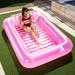 FERACT ft x 4.8 ft x 4.8 ft Polyvinyl Chloride (PVC) Inflatable Pool in Pink | 57 W x 57 D in | Wayfair A0CLMKQD6J