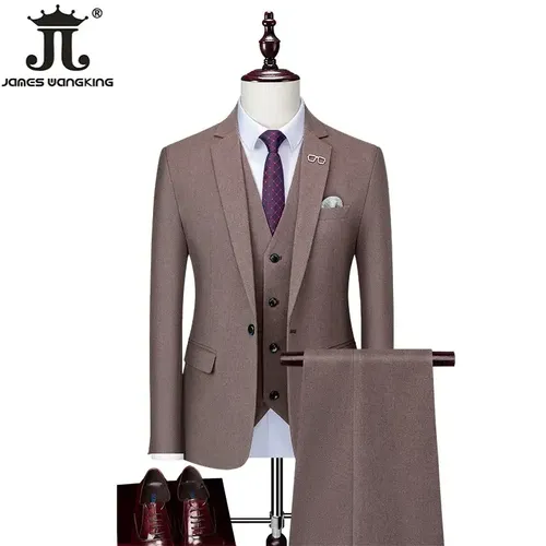 Blazer und Weste und Hosen Boutique Fashion Solid Farbe männer Casual Formale Büro Business Anzug