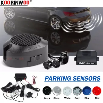 Koorinwoo 4 Sensoren Summer 22mm Auto Parkplatz Sensor Kit Rückunterstützungsradar-ton alarm Anzeige
