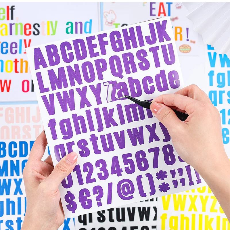 1 Stück große Farben numerische Buchstabenaufkleber selbstklebend DIY Tagebuch Album Scrapbooking Material handgefertigt Junk Journal Supplies Image