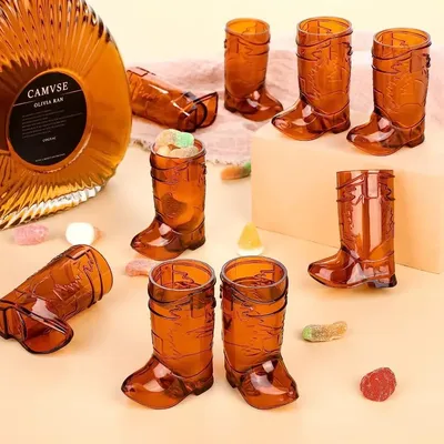 10pcs 1 oz Mini Cowboy Boot Schnaps gläser Cowboy Brille Western Cowboy Brille für Cowboy Cowgirl Bachelorette Party