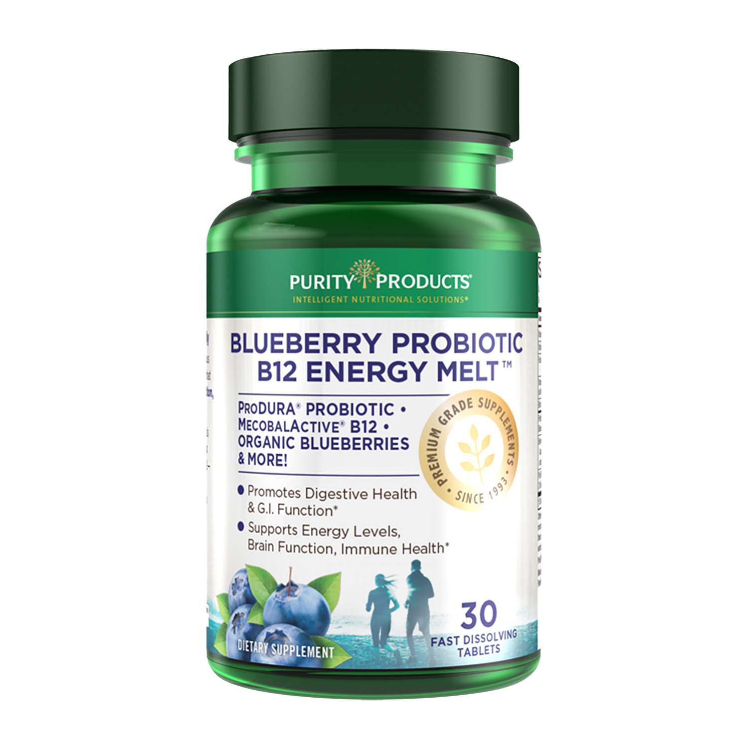 Blueberry Probiotic B12 Energy Melt - 30 Tablets (30 Servings)