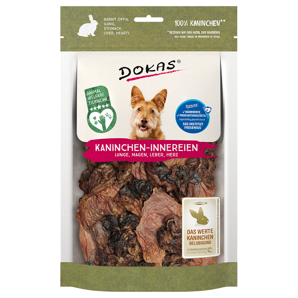 Interiora di coniglio Dokas Snack per cane - Set %: 2 x 100 g