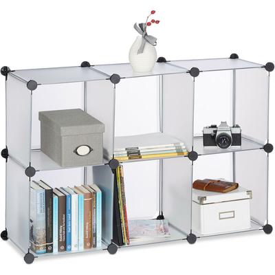Regalsystem mit 6 Fächern, Standregal offen, Steckregal aus Kunststoff, HxBxT: ca 65 x 96 x 32 cm, Image