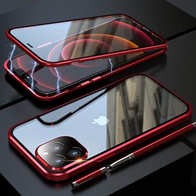 Phone Case For iPhone 17 Pro Max 17 Air 16 15 14 Pro Max Plus 13 12 11 Pro Max Mini Magnetic Adsorption Full Body Protective Double Sided Camera Lens Protector Tempered Glass