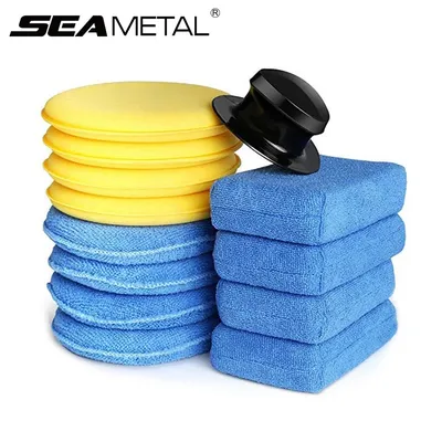 SEAMETAL 13pcs Car Polishing Waxing Sponge Microfiber Polish Scratch-Free Car Detailing Care Tool