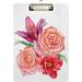 Bestwell Rose Lily Quince Flower Floral Clipboards for Kids Student Women Men Letter Size Plastic Low Profile Clip 9 x 12.5 in Sliver Clip