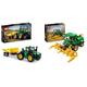 LEGO Technic John Deere 9700 Forage Harvester, Traktor-Spielzeug für Kinder & Technic John Deere 9620R 4WD Tractor, Spielzeug-Traktor mit Anhänger, Bauernhof-Spielzeug, Modell zum Bauen 42136