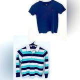 Polo By Ralph Lauren Shirts & Tops | 2 Polo Ralph Lauren Striped Long Sleeve Polo And Cotton Jersey Tee Size 5 | Color: Blue | Size: 5b