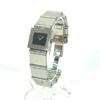 Gucci Accessories | Gucci 600l Square Wristwatch Ss Silver | Color: Black/Silver | Size: Band Length: 5.5inch Band Width: 5.9inch