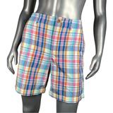J. Crew Shorts | J. Crew | Madras Plaid White & Blue 7” Chino Shorts Womens Size 8 | Color: Blue/Pink | Size: 8