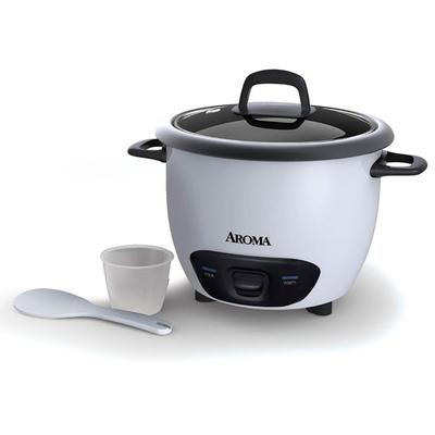 AROMA® 14-Cup (Cooked) / 3Qt. Rice & Grain Cooker, White, New, ARC-747G Refurbished