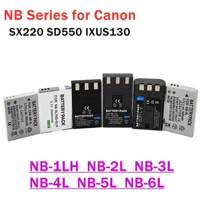 NB série IL caméra batterie NB-1LH/1L NB-2L/2LH NB3L NB4L NB5L NB6LH discuter batterie SX220 SX520HS
