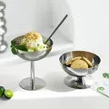 Coupe à crème glacée en acier inoxydable bol à salade dessert assiette à fruits plat à