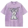 Citazioni emozionanti da T-shirt con stampa di coniglio carino T-shirt traspiranti estive da donna
