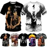 2Pac T-Shirt Rapper Star Tupac 3D Print Streetwear uomo donna Casual o-collo T Shirt Streetwear Hip