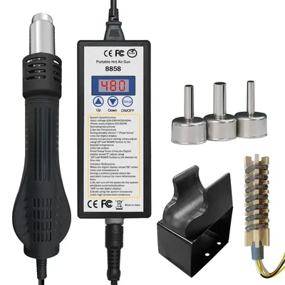 Hot air gun 8858 Micro Rework soldering station LED Digital Hair dryer for soldering 650W Heat Gun