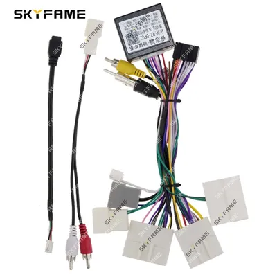 SKYFAME Car 16pin Wiring Harness Adapter Canbus Box Decoder Android Radio Power Cable For Nissan