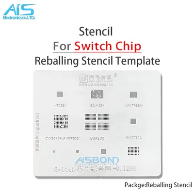 Amaoe SSD1 BGA Reballing Stencil Template For For Switch IC BGA200 NFCBEA BCM4354 MAX77620A MAX77812