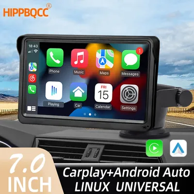 HIPPBQCC 7inch Car Radio CarPlay Android Auto Multimedia Video Player Portable Touch Screen With USB