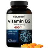 NatureBell Vitamin B2 Riboflavin 400mg Per Serving 240 Capsules | Essential Daily B Vitamin Easily Absorbed Form Ã¢â‚¬â€œ Supports Energy Skin and Cellular Health Ã¢â‚¬â€œ Non-GMO Gluten Free