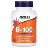 NOW Supplements Vitamin B-100 Energy Production* Nervous System Health* 100 Veg Capsules
