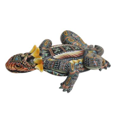 Horned Lizard,'Handcrafted Polymer Clay Lizard Scu...