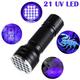 UV Flashlight 395nm 21 LED Ultra Violet Torch Detector for Pet Stains &Bed Bug