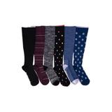 Plus Size Women's Women'S 6 Pack Nylon Compression Knee-High Socks by MUK LUKS in Ebony Burgundy Blue (Size ONESZ)