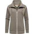 Sweatjacke RAGWEAR "Shocky", Damen, Gr. XXL (44), braun, Obermaterial: 70% Baumwolle, 30% Polyester; Innenfutter: 70% Baumwolle, 30% Polyester, casual, lässig geschnitten hüftlang, hoch geschlossener Ausschnitt, Langarm eng Rippbündchen,...