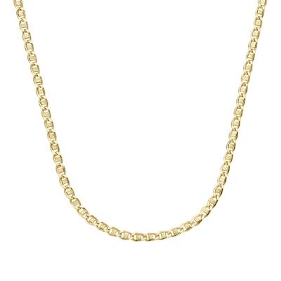 Goldkette LUIGI MERANO "Panzerkette mit Plättchen, Gold 585" Gr. 50, gold, Halsketten, Damen, 50cm, Gelbgold 585