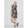Sommerkleid STREET ONE, Damen, Gr. 44, EURO-Größen, schwarz, Stoff, 100% Leinen, gemustert, casual, normal knielang, V-Ausschnitt, ohne Ärmel breiter Bund, Kleider, aus Leinen