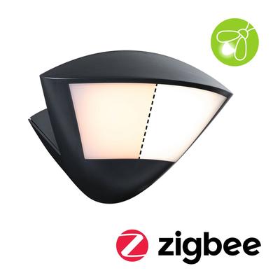 LED Außen-Wandleuchte PAULMANN "Skyla IP44 226x164mm 10W 840lm 230V Anthrazit Aluminium", grau (anthrazit), B:22,6cm H:1