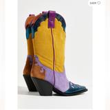 Free People Shoes | Free People Toral - Firecracker Western Cowboy Boots | Color: Gold/Purple | Size: 38