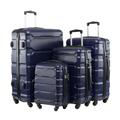 Carry On Cabin Suitcase Travel Suitcase On Wheels Rolling Luggage Set High Capacity Trolley Luggage Bag Case Navy Blue 4PCS 4 PCS Set